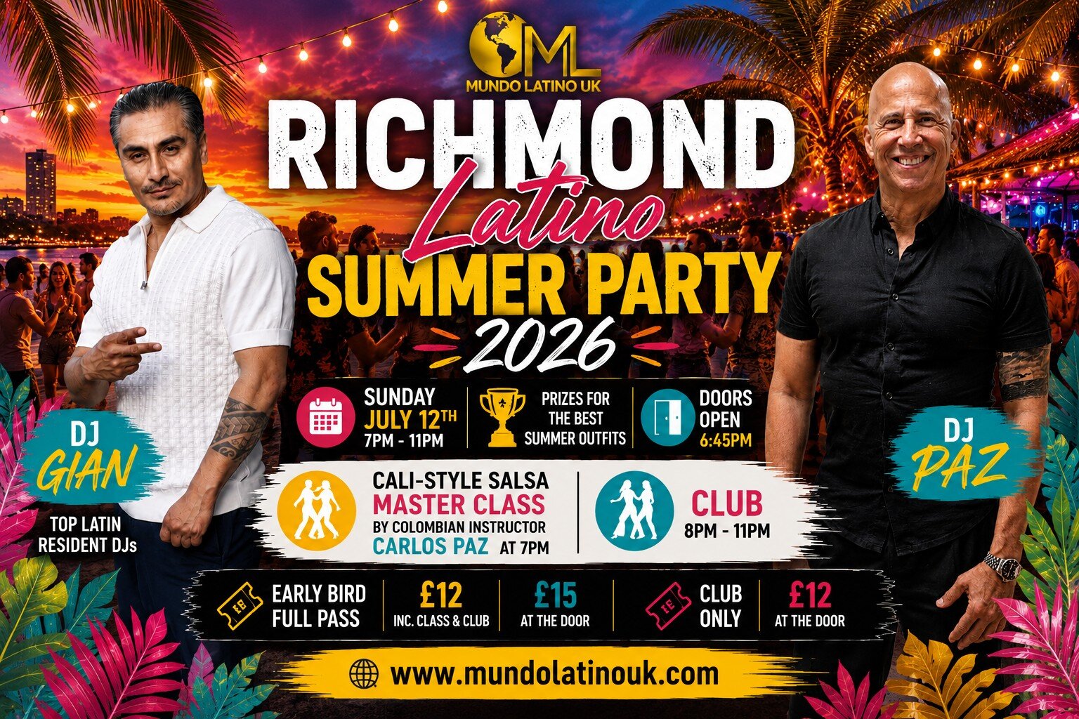 1200 x 800 Sunday 12th July Richmond sunday salsa and bachata event