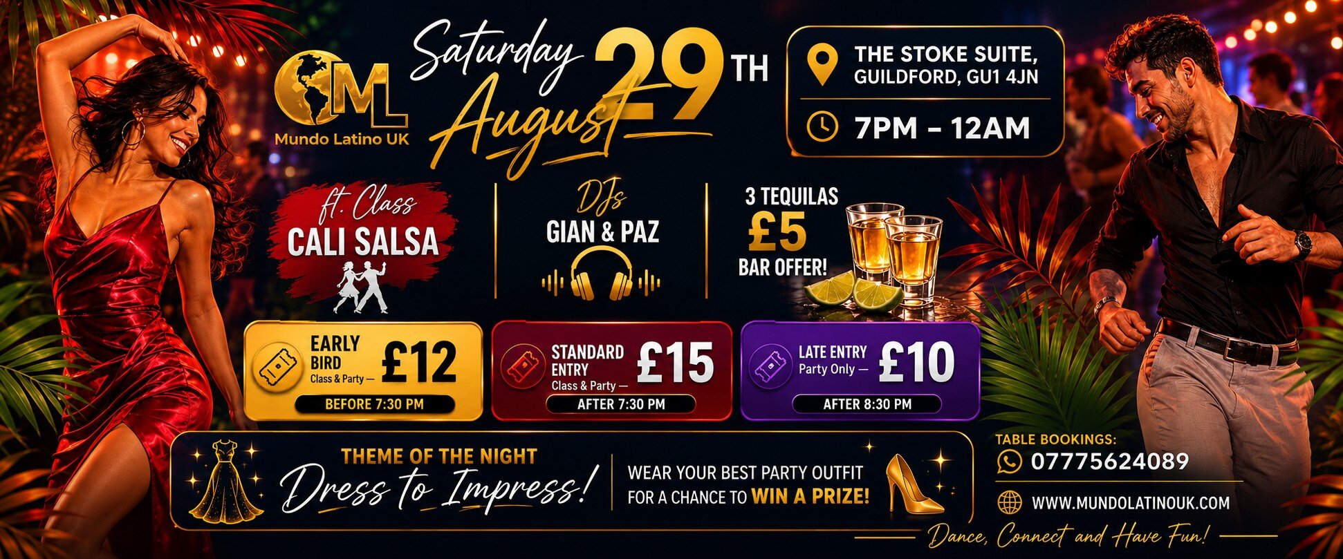 Guildford Latino Saturday Salsa & bachata event