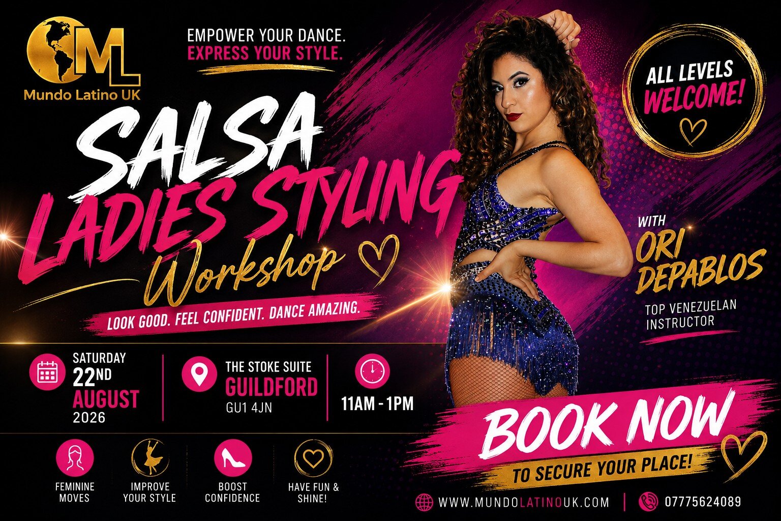 Salsa ladies styling workshop in Guildford with Ori Depablos