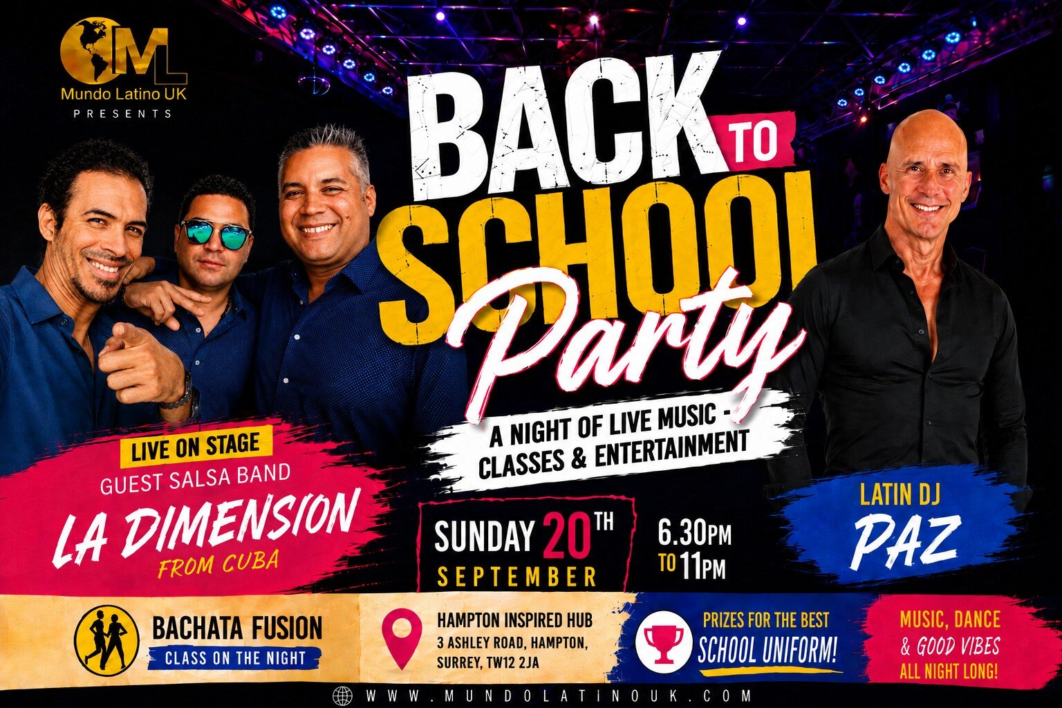 Carlos Miguel Y Su Dimension Back to School Salsa & Bachata Party in Hampton