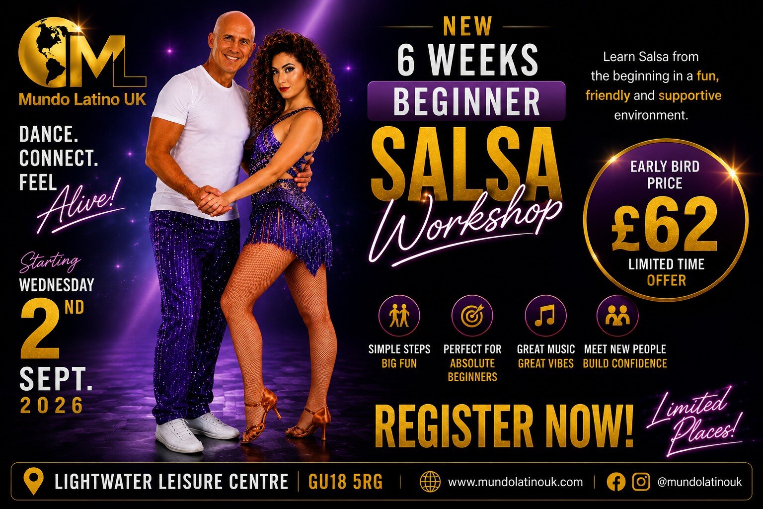 Sis-Week beginners Salsa course Lightwater six week beginners salsa course