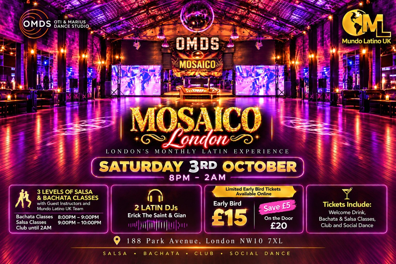 Mosaico London 3rd October event