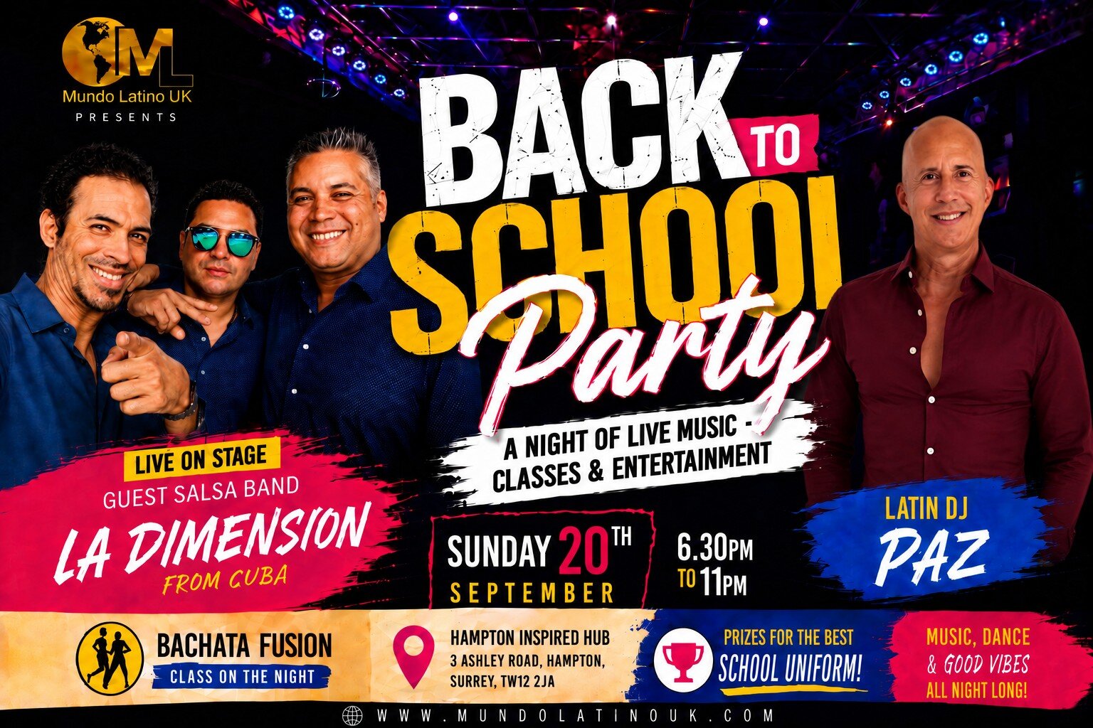 Back to School Salsa & bachata Party with live music in Hampton