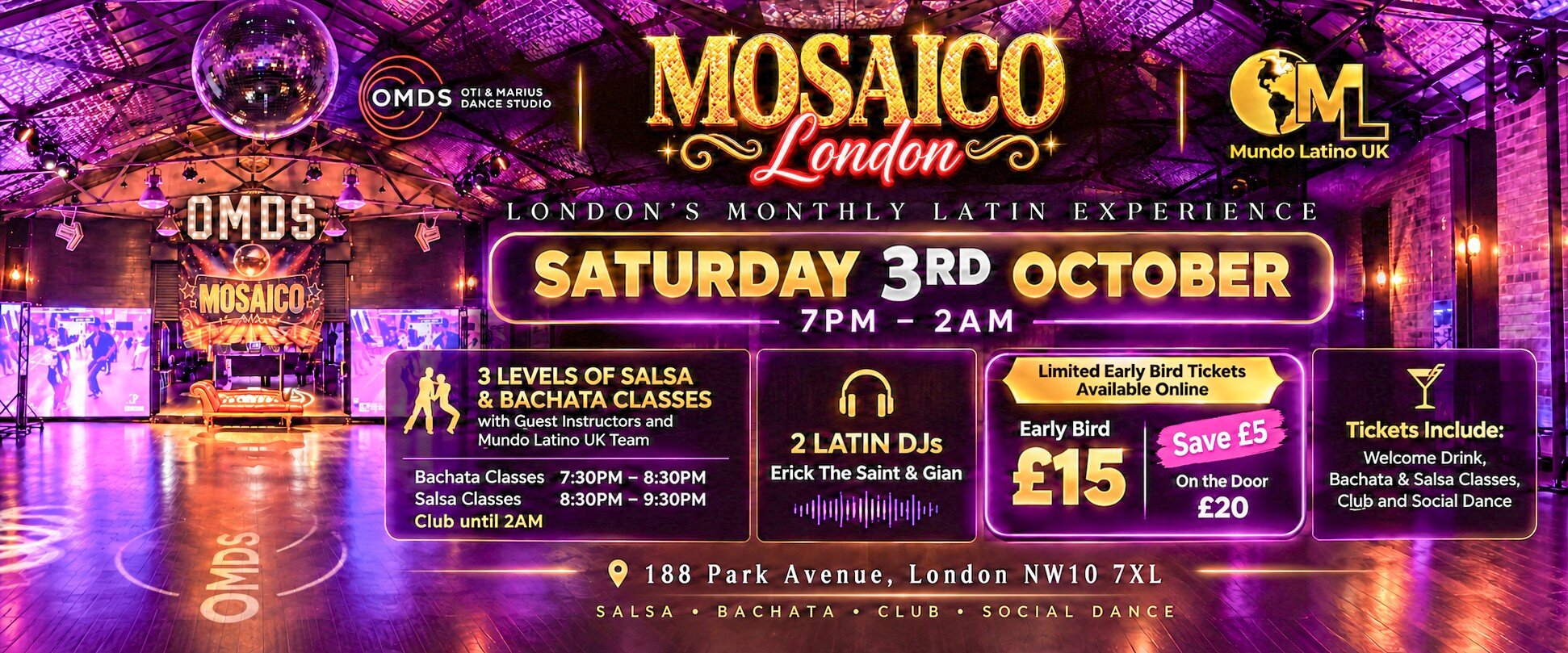 Mosaico London, 3rd october event