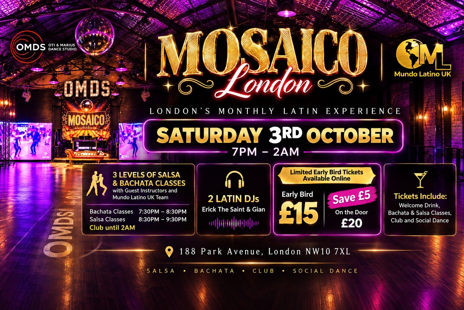 Mosaico London 3rd oct. Mosaico London 3rd october event