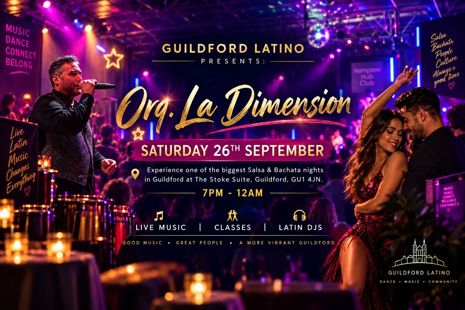 saturday 26th sept. 1536 x 1024 Guildford latino salsa & bachata Saturday party with live music