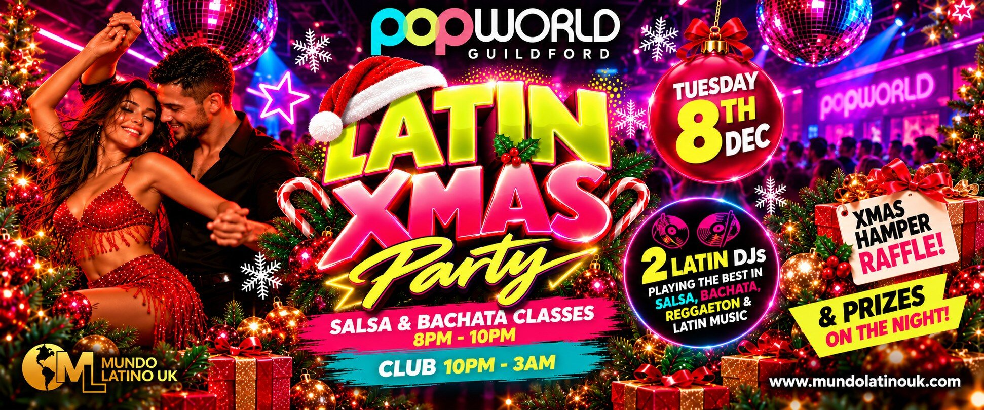 Popworld Salsa & Bachata Xmas Party Guildford