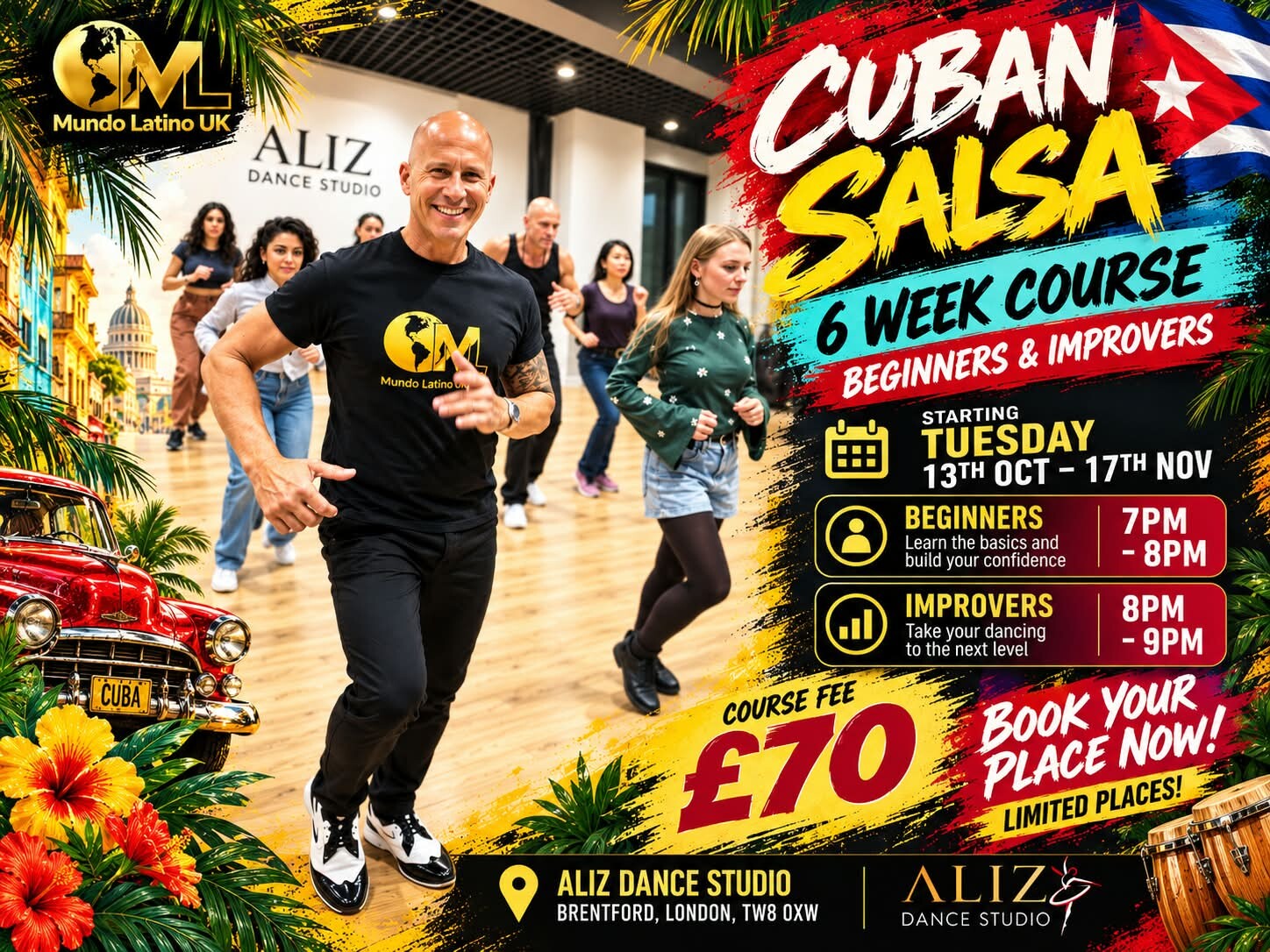 Brentford six week Cuban Salsa beginners course Brentford beginners & improvers salsa courses